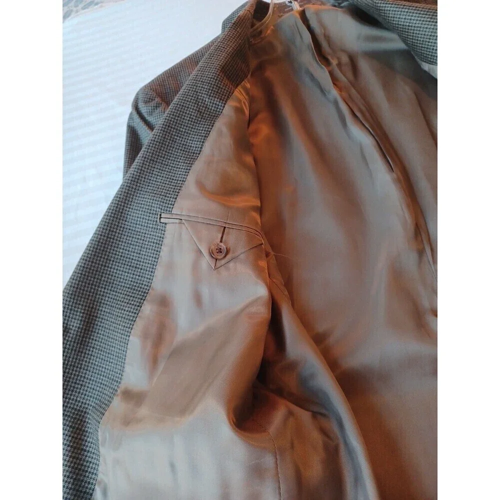 Ralph Lauren brown herringbone blazer mens 41R sportjacket silk wool classic